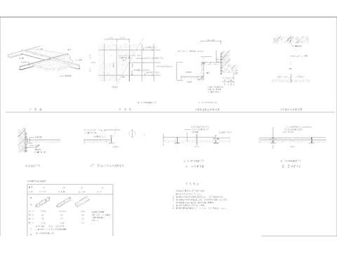  轻钢龙骨超细节点大样CAD施工图 