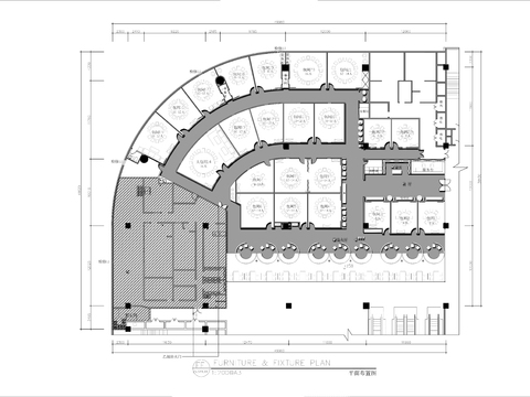  1800㎡中式酒楼餐厅cad平面图 