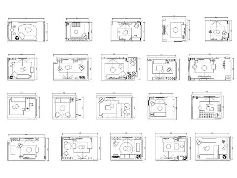 客厅沙发茶几cad图库 