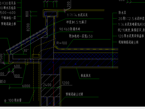  屋面女儿墙大样图 