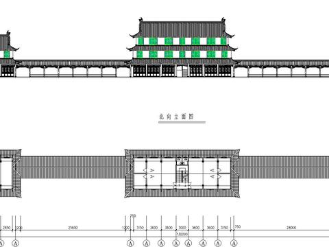  重陽湖煙雨廊樓cad施工圖 