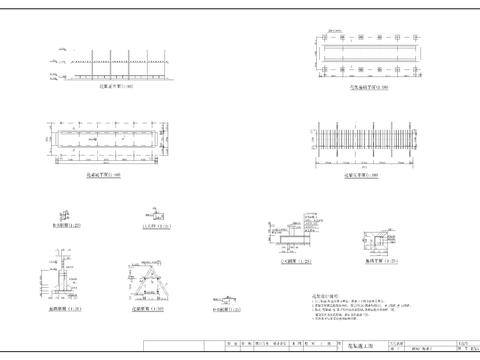  直花架cad大样图 