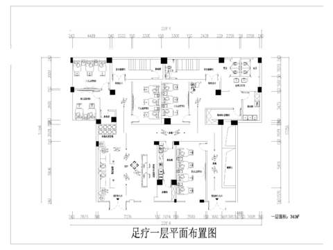  足療店cad平面圖 