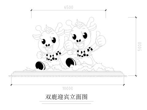  双鹿迎宾景点cad大样图 