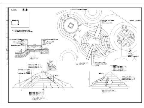  儿童活动区堆坡细部CAD节点大样 