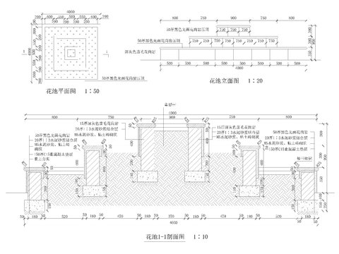  花池cad大样图 