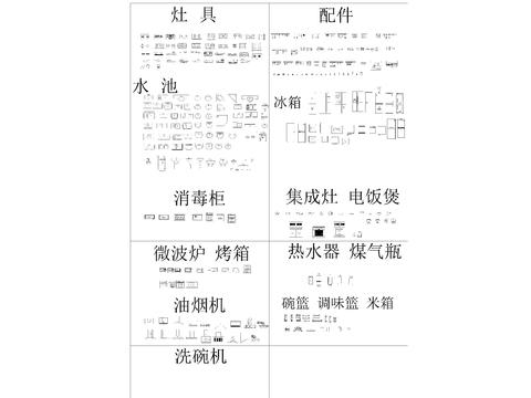  厨房素材CAD图库 