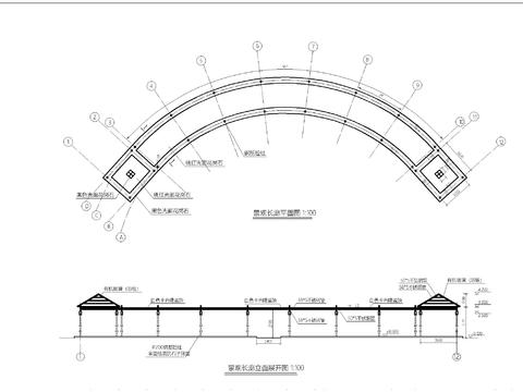  观景长廊cad大样图 