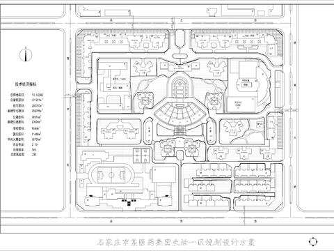  石家莊市某醫(yī)藥集團生活一區(qū)規(guī)劃設(shè)計方案CAD施工圖 