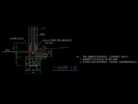  现代小区公园围墙设计cad施工图 