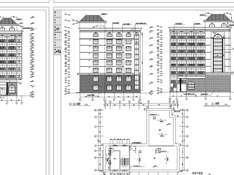  私人賓館建筑CAD施工圖 