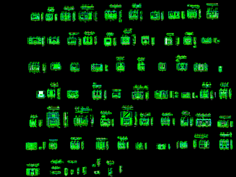  电视机背景墙cad图集 