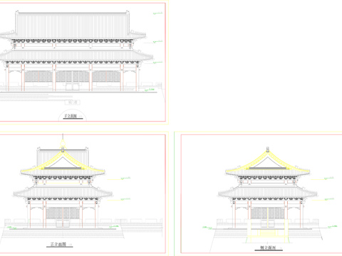  古建筑cad施工图 
