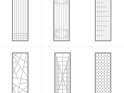  原创新中式花格cad图库 