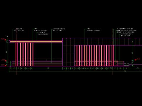  廊架及水景cad大样图 