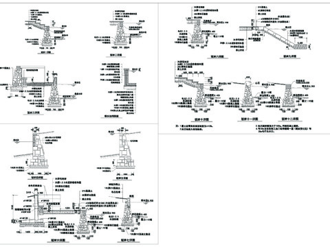  十款驳岸CAD节点大样 