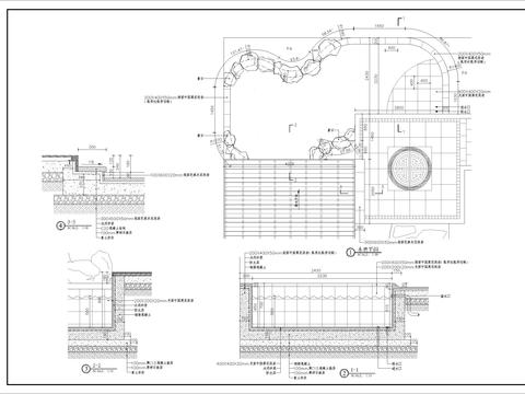  庭院水景CAD节点大样 