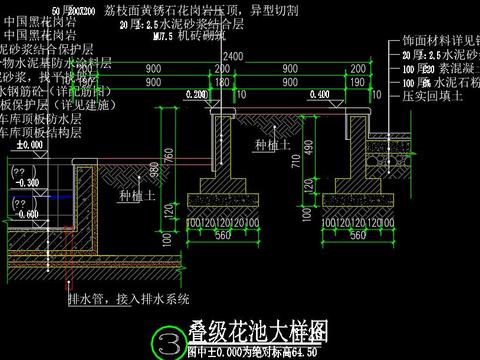  花坛节点大样cad施工图 