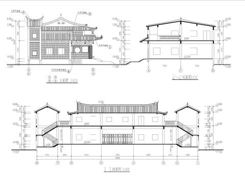  某鎮(zhèn)安息堂CAD施工圖 