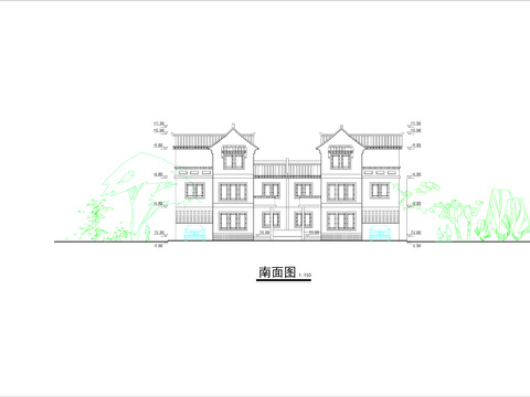  居民樓cad建筑立面圖 