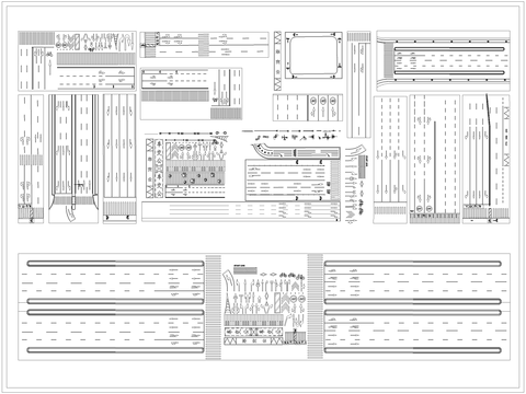  道路指示标线斑马线标志cad图库 