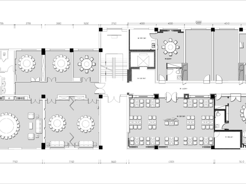  600㎡餐厅cad平面图 