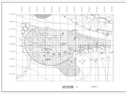  休閑廣場景觀cad施工圖 