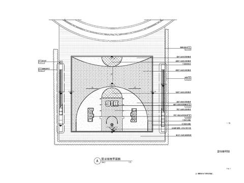  景观半场篮球场cad平面图 