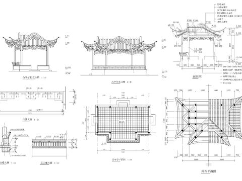  亭子cad大样图 