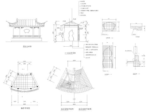  扇亭cad大样图 