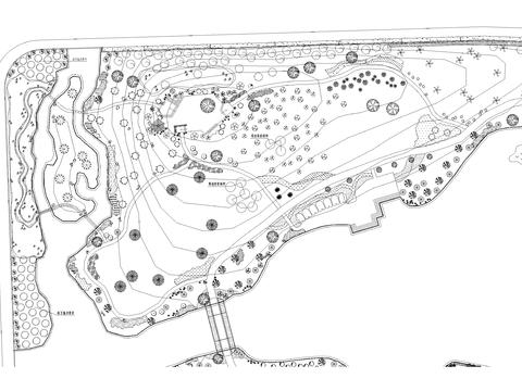  公园植物配置平面图CAD施工图 