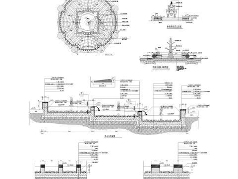  跌级喷泉cad大样图 