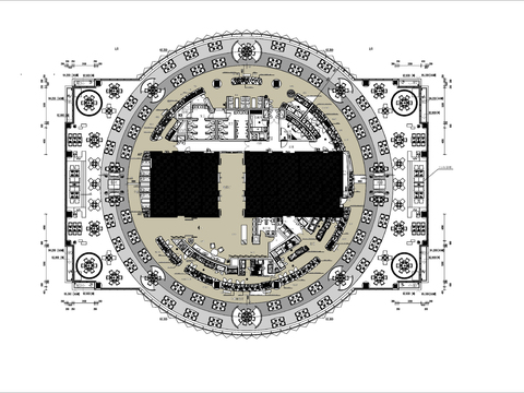  酒楼 特色餐厅cad平面图 