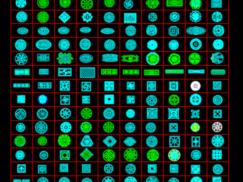  地面拼花图案CAD图库 