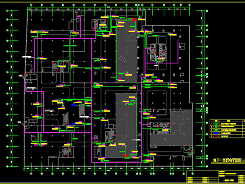  商场cad电路布置图 