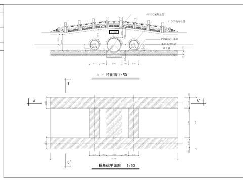  木兰天桥cad施工图 