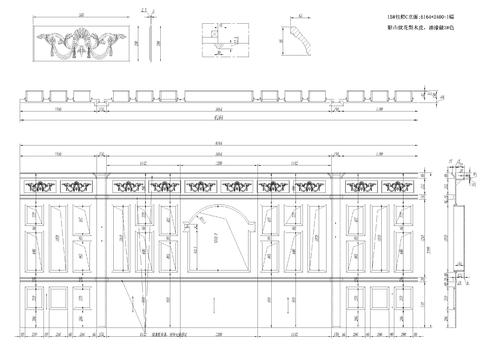  别墅实木墙板cad大样图 