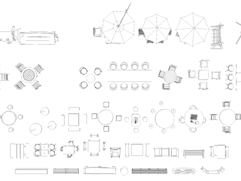  乡村户外座椅cad图库 