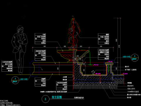  花钵水景CAD节点大样 