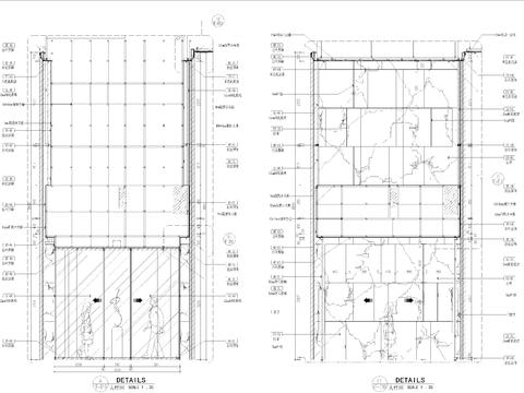  石材墙身造型干挂cad大样图 