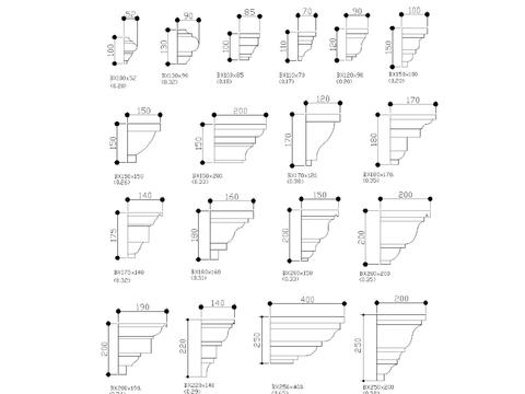  欧式线角节点大样图 