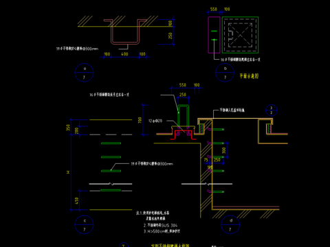  爬梯详图CAD图库 
