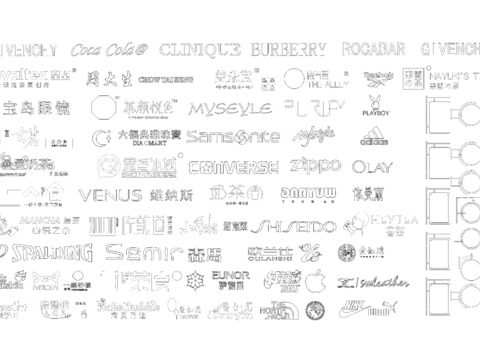  广告字 广告牌 英文广告字 中文广告字cad图库 