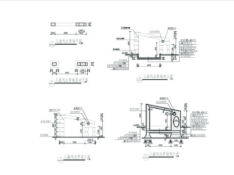  围墙景墙详图CAD施工图 