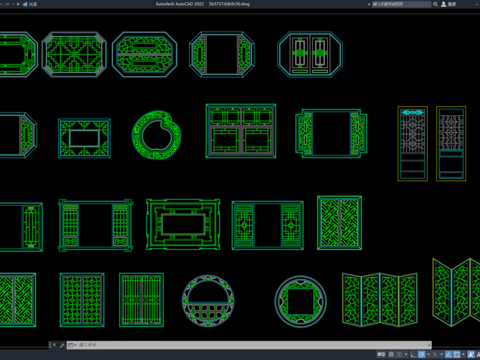  传统中式花格CAD图库 