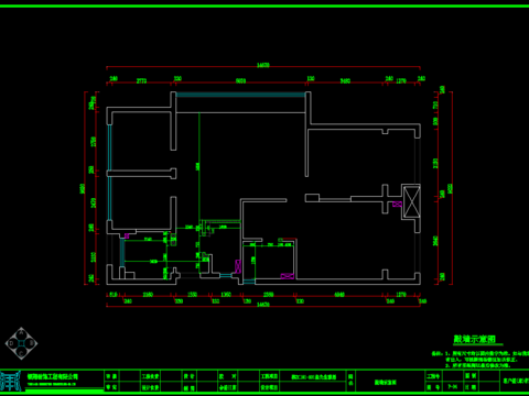  滨江北欧客餐厅卧室全套CAD施工图 