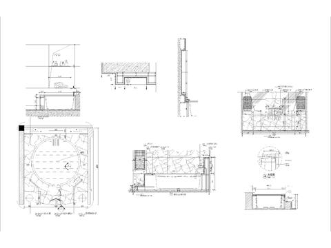  卫生间浴缸CAD节点大样 