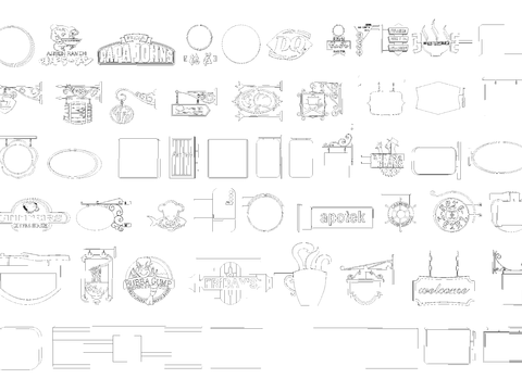  商店广告牌CAD图库 