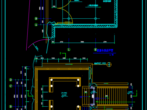  回雁峰望雁臺(tái)建筑cad施工圖 