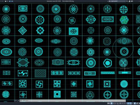  地面拼花 地板砖cad图库 